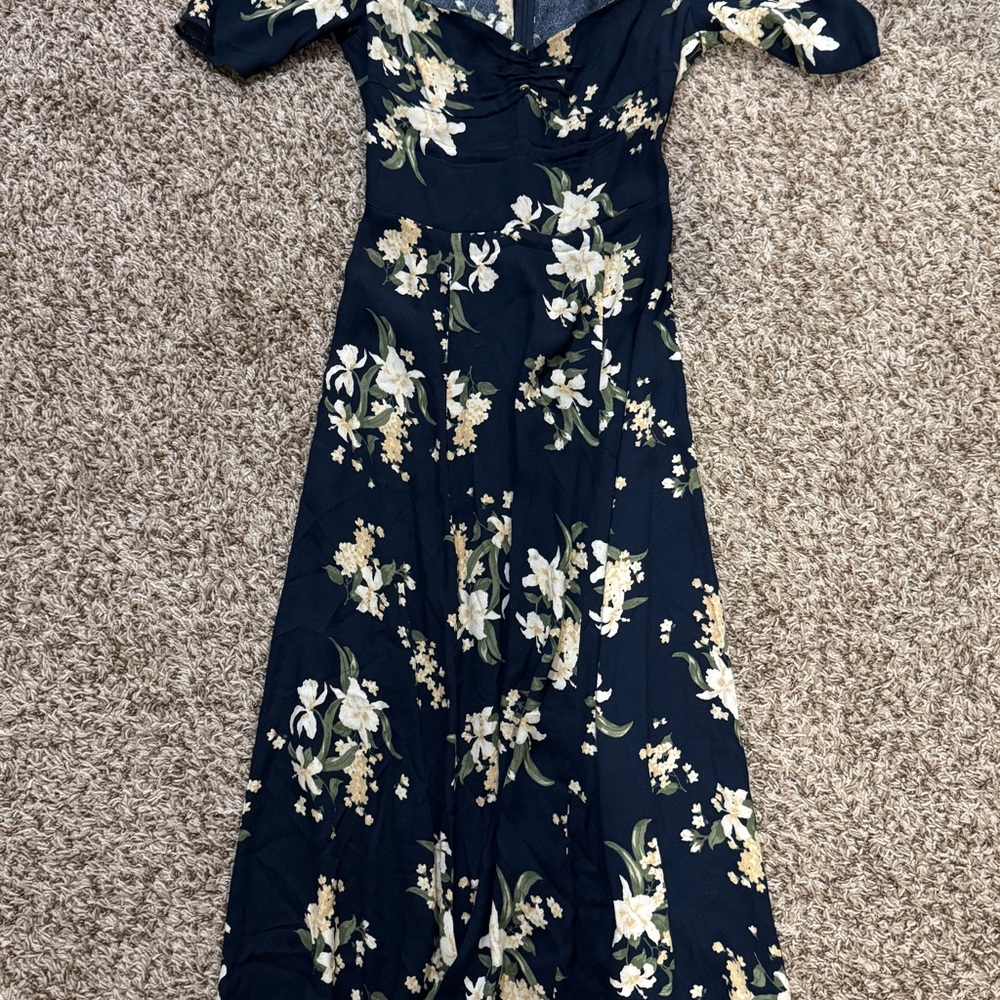 Reformation Dark Blue Floral Maxi Dress